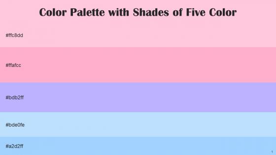 Color Palette With Five Shade Pastel Pink Carnation Pink Melrose French Pass Anakiwa