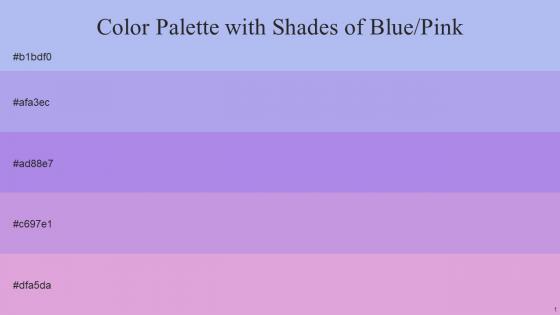 Color Palette With Five Shade Perano Biloba Flower Dull Lavender Light Wisteria Light Orchid