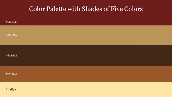 Color Palette With Five Shade Persian Plum Twine Cedar Paarl Cream Brulee