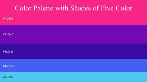 Color Palette With Five Shade Persian Rose Purple Blue Gem Royal Blue Picton Blue
