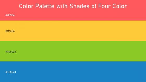 Color Palette With Five Shade Persimmon Sunglow Atlantis Denim