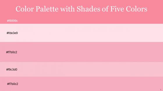 Color Palette With Five Shade Pig Pink Illusion Geraldine Illusion Chantilly