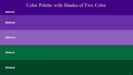 Color Palette With Five Shade Pigment Indigo Purple Heart Fuchsia Blue Fun Green Kaitoke Green