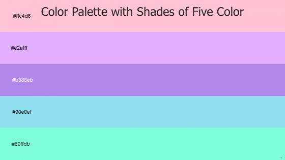 Color Palette With Five Shade Pink Mauve Biloba Flower Spray Aquamarine