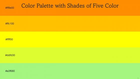 Color Palette With Five Shade Pizazz Amber Yellow Golden Fizz Sulu