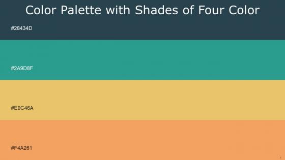 Color Palette With Five Shade Plantation Jungle Green Rob Roy Sandy Brown