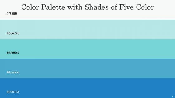 Color Palette With Five Shade Porcelain Powder Blue Bermuda Shakespeare Curious Blue