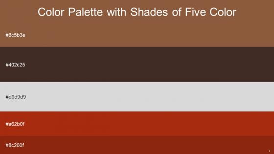 Color Palette With Five Shade Potters Clay English Walnut Alto Tabasco Tabasco