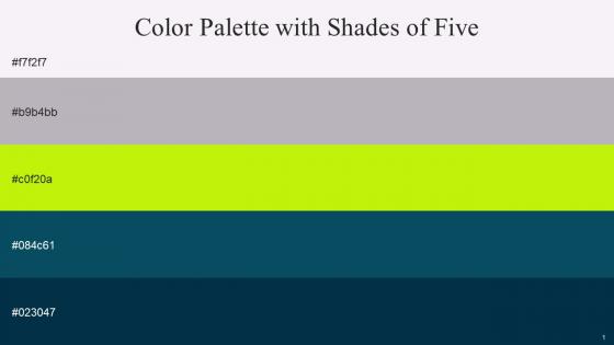 Color Palette With Five Shade Prim Chatelle Las Palmas Deep Sea Green Green Vogue