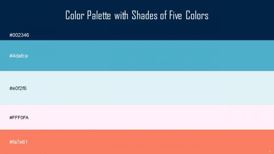 Color Palette With Five Shade Prussian Blue Shakespeare Iceberg Tutu Bittersweet