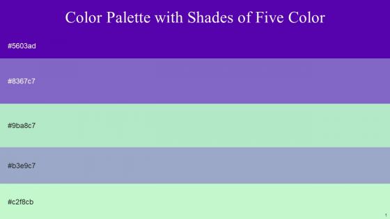 Color Palette With Five Shade Purple Blue Marguerite Rock Blue Padua Magic Mint