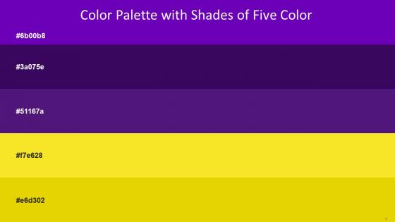 Color Palette With Five Shade Purple Clairvoyant Honey Flower Ripe Lemon Corn