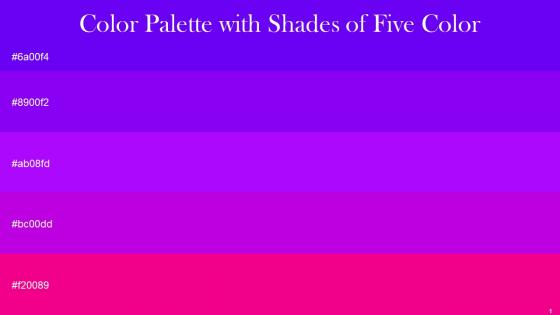 Color Palette With Five Shade Purple Pizzazz Electric Violet Electric Violet Electric Violet Rose