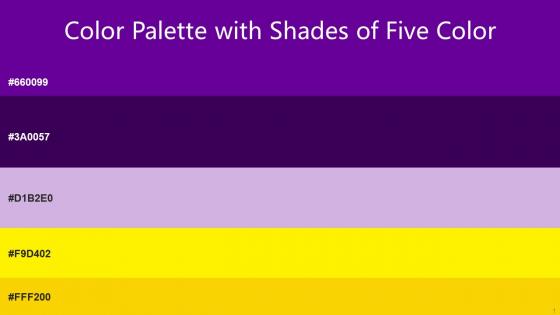 Color Palette With Five Shade Purple Ripe Plum Prelude Yellow Gold