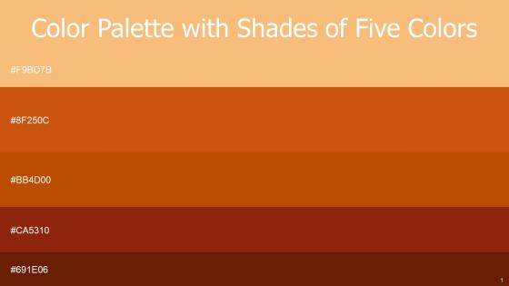 Color Palette With Five Shade Rajah Totem Pole Rose Of Sharon Tia Maria Kenyan Copper