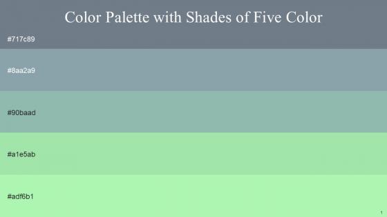 Color Palette With Five Shade Raven Granny Smith Summer Green Chinook Gossip