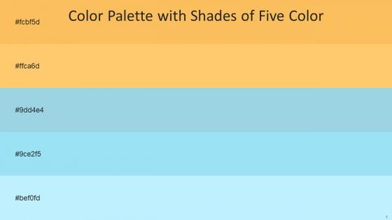 Color Palette With Five Shade Saffron Mango Golden Tainoi Regent St Blue Sail French Pass