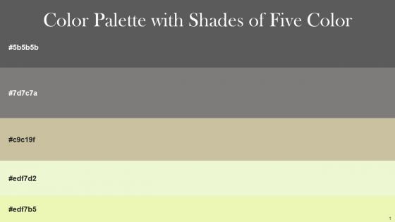 Color Palette With Five Shade Scorpion Friar Gray Coral Reef Tusk Corn Field