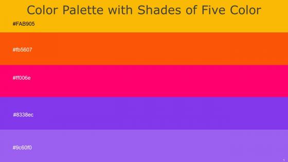 Color Palette With Five Shade Selective Yellow International Orange Rose Electric Violet Portage