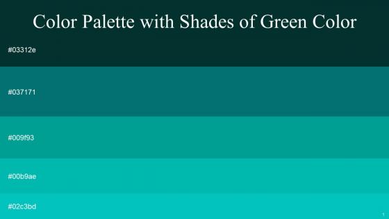 Color Palette With Five Shade Sherwood Green Mosque Persian Green Caribbean Green Robins Egg Blue