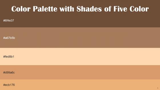 Color Palette With Five Shade Shingle Fawn Barley Corn Light Apricot Whiskey Tacao