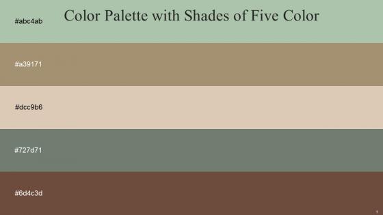 Color Palette With Five Shade Spring Rain Donkey Brown Akaroa Xanadu Tobacco Brown