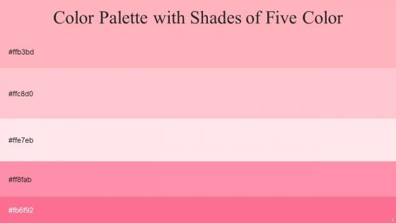 Color Palette With Five Shade Sundown Pink Lavender Blush Pink Salmon Brink Pink