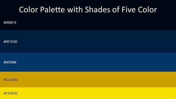 Color Palette With Five Shade Swamp Midnight Midnight Blue Buddha Gold Supernova