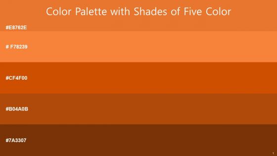 Color Palette With Five Shade Tango Crusta Burnt Orange Vesuvius Kenyan Copper
