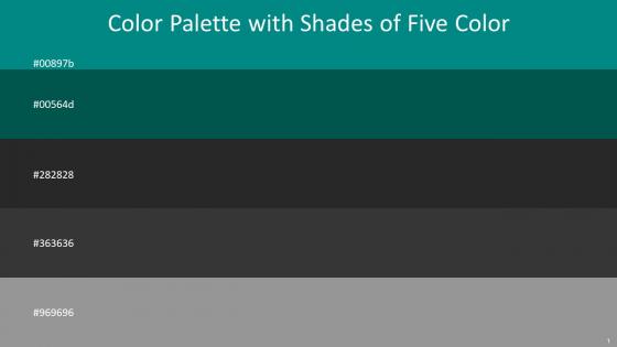 Color Palette With Five Shade Teal Sherpa Blue Mine Shaft Mine Shaft Dusty Gray