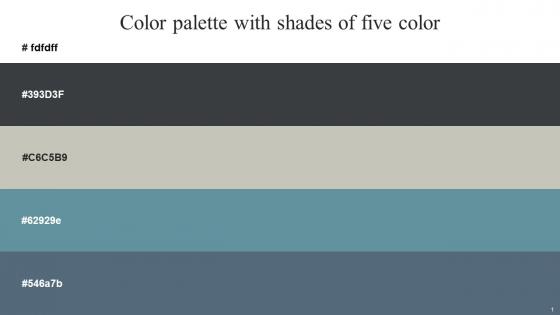 Color Palette With Five Shade Titan White Cape Cod Ash Gothic Blue Bayoux