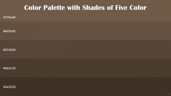 Color Palette With Five Shade Tobacco Brown Kabul Judge Gray Mondo Mondo