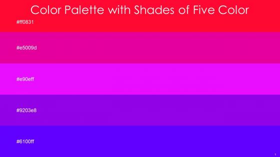 Color Palette With Five Shade Torch Red Hollywood Cerise Electric Violet Electric Violet Electric Violet