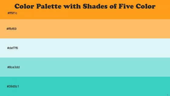 Color Palette With Five Shade Tree Poppy Koromiko Polar Riptide Turquoise