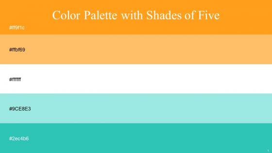 Color Palette With Five Shade Tree Poppy Koromiko White Water Leaf Turquoise