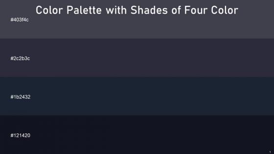 Color Palette With Five Shade Tuna Charade Mirage Vulcan