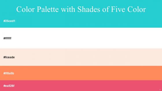 Color Palette With Five Shade Turquoise White Old Lace Salmon Mandy