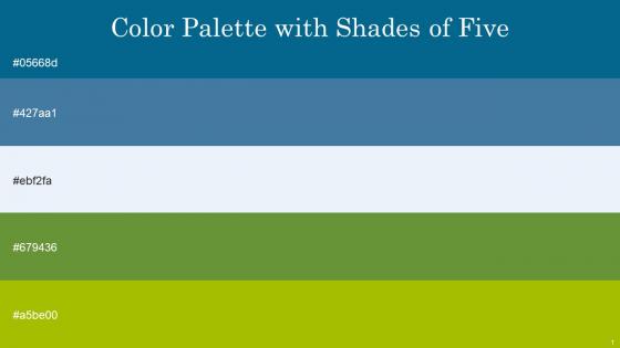 Color Palette With Five Shade Venice Blue San Marino Link Water Apple Pistachio