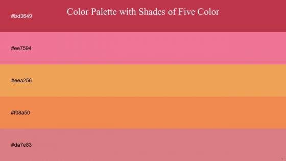 Color Palette With Five Shade Well Read Froly Sandy Brown Jaffa New York Pink