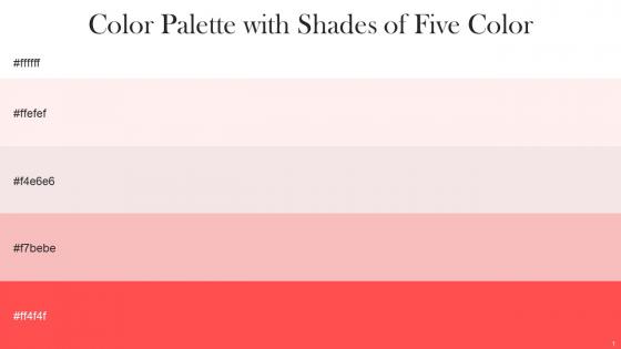 Color Palette With Five Shade White Chablis Dawn Pink Mandys Pink Sunset Orange