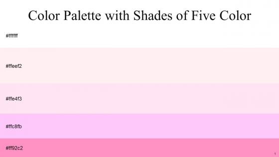 Color Palette With Five Shade White Lavender Blush Pale Rose Pink Lace Carnation Pink