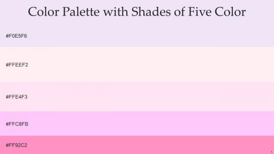 Color Palette With Five Shade White Lilac Lavender Blush Pale Rose Pink Lace Carnation Pink