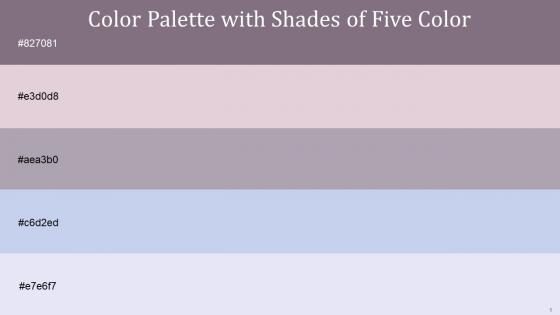 Color Palette With Five Shade White Lilac Twilight Amethyst Smoke Fedora Spindle