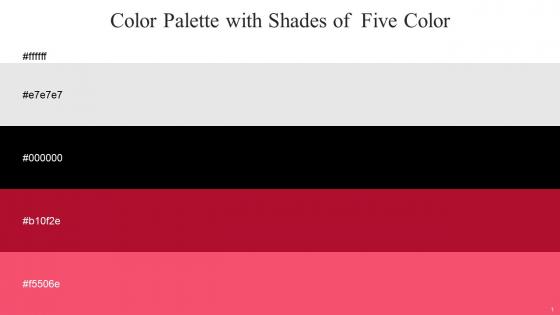 Color Palette With Five Shade White Mercury Black Shiraz Carnation