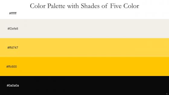 Color Palette With Five Shade White Pampas Bright Sun Supernova Cod Gray