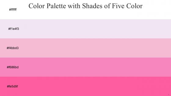 Color Palette With Five Shade White Snuff Azalea Persian Pink Hot Pink