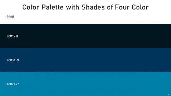 Color Palette With Five Shade White Swamp Prussian Blue Deep Cerulean