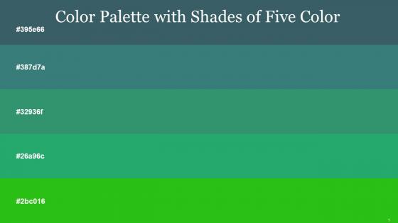 Color Palette With Five Shade William Ming Sea Green Jungle Green Christi