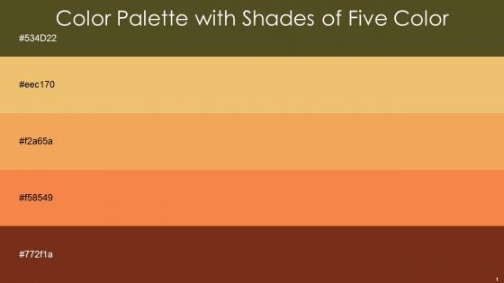 Color Palette With Five Shade Woodland Rob Roy Sandy Brown Jaffa Mocha