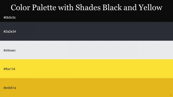 Color Palette With Five Shade Woodsmoke Shark Athens Gray Bright Sun Gold Tips